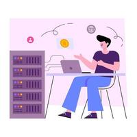 Trendy design illustration of office employee vector