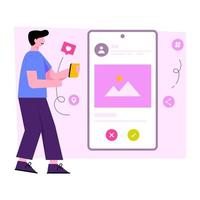 Vector design of mobile content, flat illustration