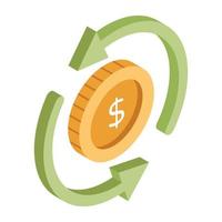 icono de diseño moderno de rotación de dinero vector