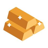 An editable design icon of ingots vector