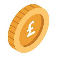 Unique design icon of pound coin vector