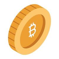 Modern technology icon of bitcoin vector