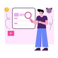 Modern design illustration of search nft vector