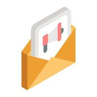 Vector design of mail marketing, isometric icon