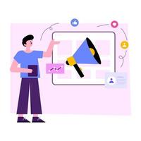 A unique design illustration of social media marketing vector