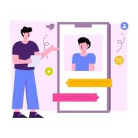 A unique design illustration of mobile chatting vector