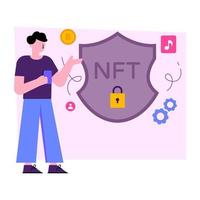 Trendy design illustration of nft security vector