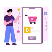 Unique design illustration of buy bitcoin vector