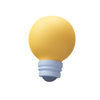 icono de bombilla de luz amarilla 3d ideas de consejos de conocimiento empresarial png