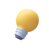 3D yellow light bulb icon business knowledge tips ideas png