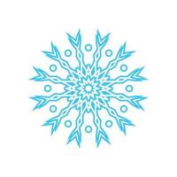 Simple snowflake made of blue lines. Festive decoration for New Year and Christmas, symbol of winter, element for design. Vector illustration