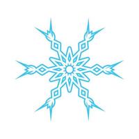 Simple snowflake made of blue lines. Festive decoration for New Year and Christmas, symbol of winter, element for design. Vector illustration