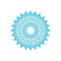 Simple snowflake made of blue lines. Festive decoration for New Year and Christmas, symbol of winter, element for design. Vector illustration