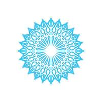 Simple snowflake made of blue lines. Festive decoration for New Year and Christmas, symbol of winter, element for design. Vector illustration