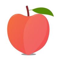 Peach fruit on white background. Vector illustration. EPS 10.