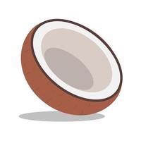 Coconut cartoon icon on white background. Vector illustration. EPS 10.