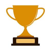 Trophy cup with the name plate on white background. Vector illustration. EPS 10.