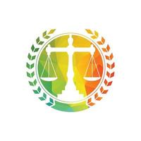 equilibrio de la ley y diseño del logotipo del monograma del abogado. diseño de logotipo de equilibrio relacionado con abogado, bufete de abogados o abogados. vector