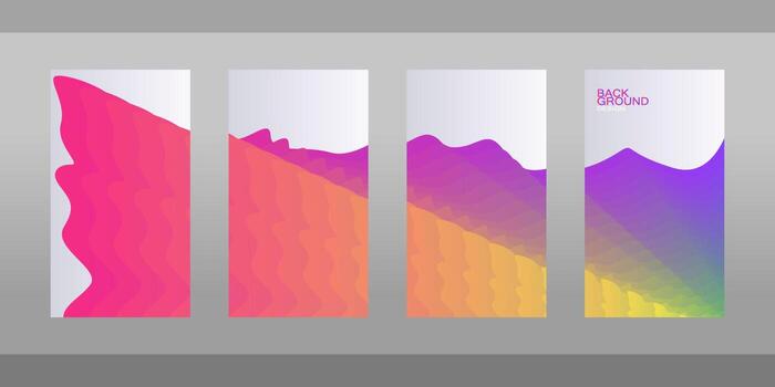Background set design with abstract gradient colours. vector