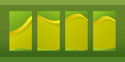 Set of Editable minimal square banner template. Green background color with shape. vector