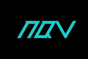 diseño de logotipo de letra y alfabeto nqv vector