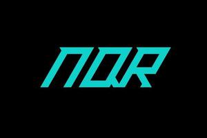 diseño de logotipo de letra y alfabeto nqr vector