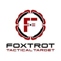 diseño de logotipo de objetivo táctico militar de letra f vector