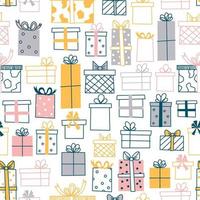 Vector pattern with gifts of various shapes