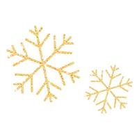 Golden snowflakes with sparkles. Vector golden snowflakes with sparkles. Golden sparkles on a snowflake.