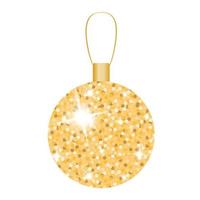 Golden ball with sparkles. Vector golden ball with sparkles. Christmas tree decoration.