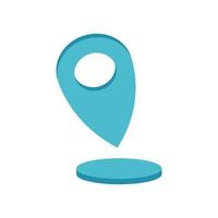 Map location sign, blue, vector graphics