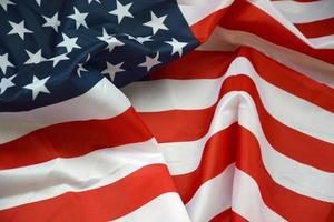 United States of America waving flag with many folds photo