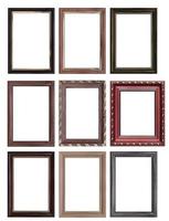 Set of empty picture frames with free space inside, isolated on white