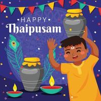 Boy Celebrating Thaipusam vector