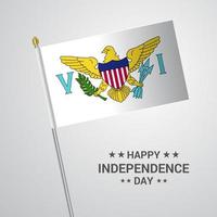 Virgin Islands US Independence day typographic design with flag vector