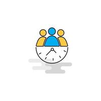 Flat Team on time Icon Vector