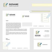 Writing on notes Business Letterhead Envelope and visiting Card Design vector template