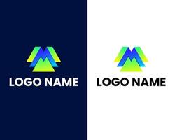 plantilla de diseño de logotipo de empresa moderna letra m vector