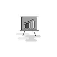 Presentation Web Icon Flat Line Filled Gray Icon Vector