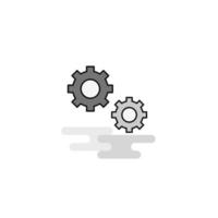Gear Web Icon Flat Line Filled Gray Icon Vector