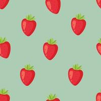 Seamless pattern with kawaii fruits. Cheerful design for kids clothes with cute strawberry characters and sliced strawberry on pink background vector