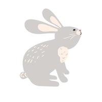 Hare or rabbit animal icon. Vector isolated zoology flat design of forest wild jackrabbit hare white and brown for wildlife fauna and nature zoo or open season hunting club or sport team badge