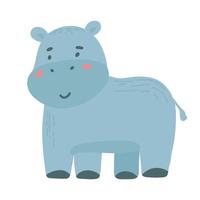 Cute Hippo. Illustrations for children. Baby Shower card. vector