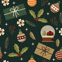 Christmas Elements Seamless Pattern Background vector