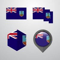 Montserrat flag design set vector