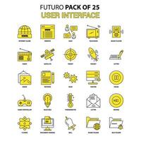 User Interface Icon Set Yellow Futuro Latest Design icon Pack vector