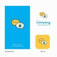 Secure chat Company Logo App Icon and Splash Page Design Creative Business App Design Elements vector