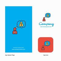 Thinking about money Company Logo App Icon and Splash Page Design Creative Business App Design Elements vector