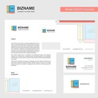 Book and pencil Business Letterhead Envelope and visiting Card Design vector template