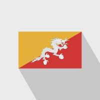 Bhutan flag Long Shadow design vector